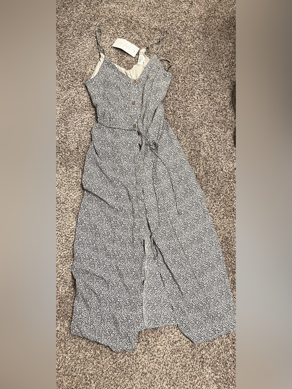 Sienna Sky Black and White Spotted Maxi dress Leopard